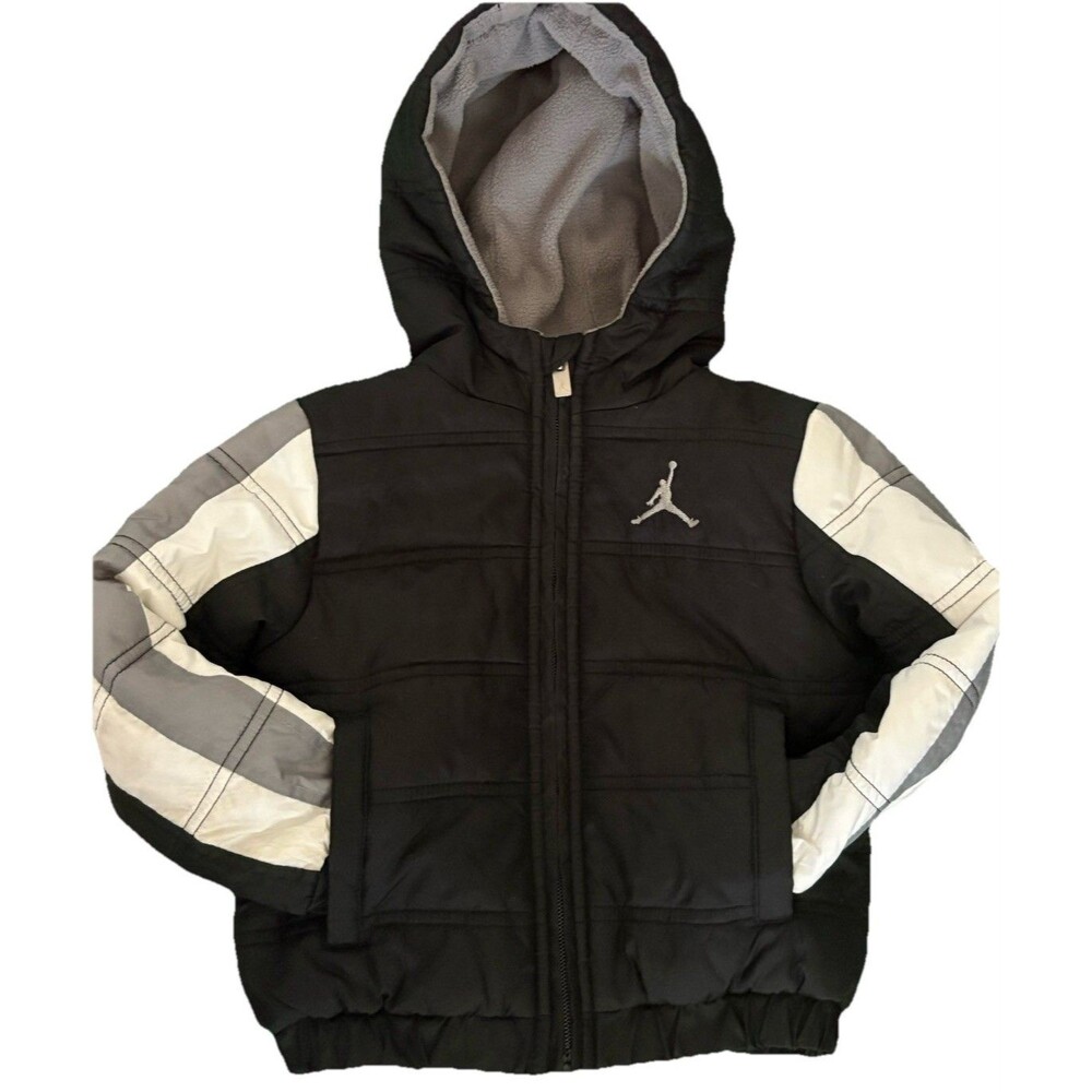 JORDAN TODDLER Boys 2T Black Quilted Puffer Jacket Winter Coat Full Zip Jumpman